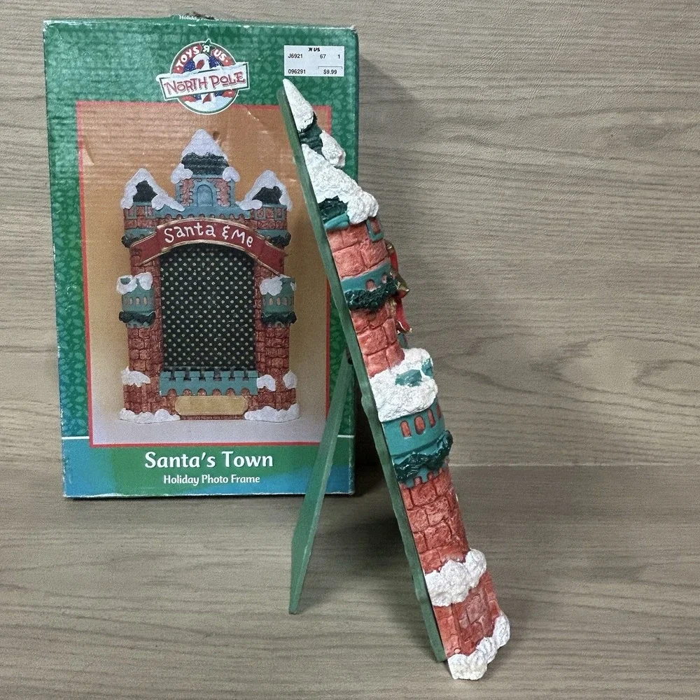 Toys R Us Santa And Me Photo Frame North Pole Santa's Town 2000 Vtg holiday